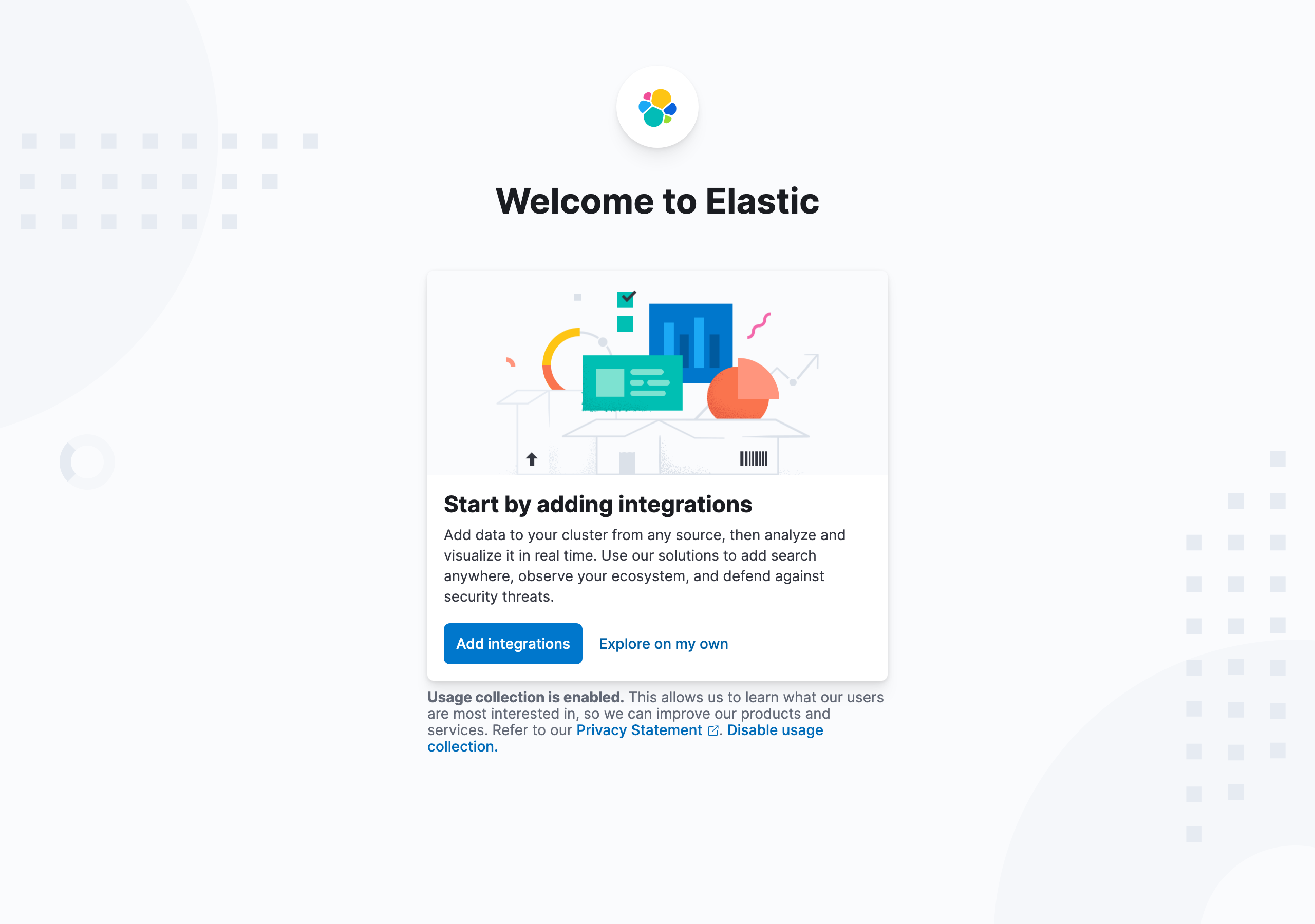 Kibana 8.19.16 ホーム画面（実測 Playwright 撮影）