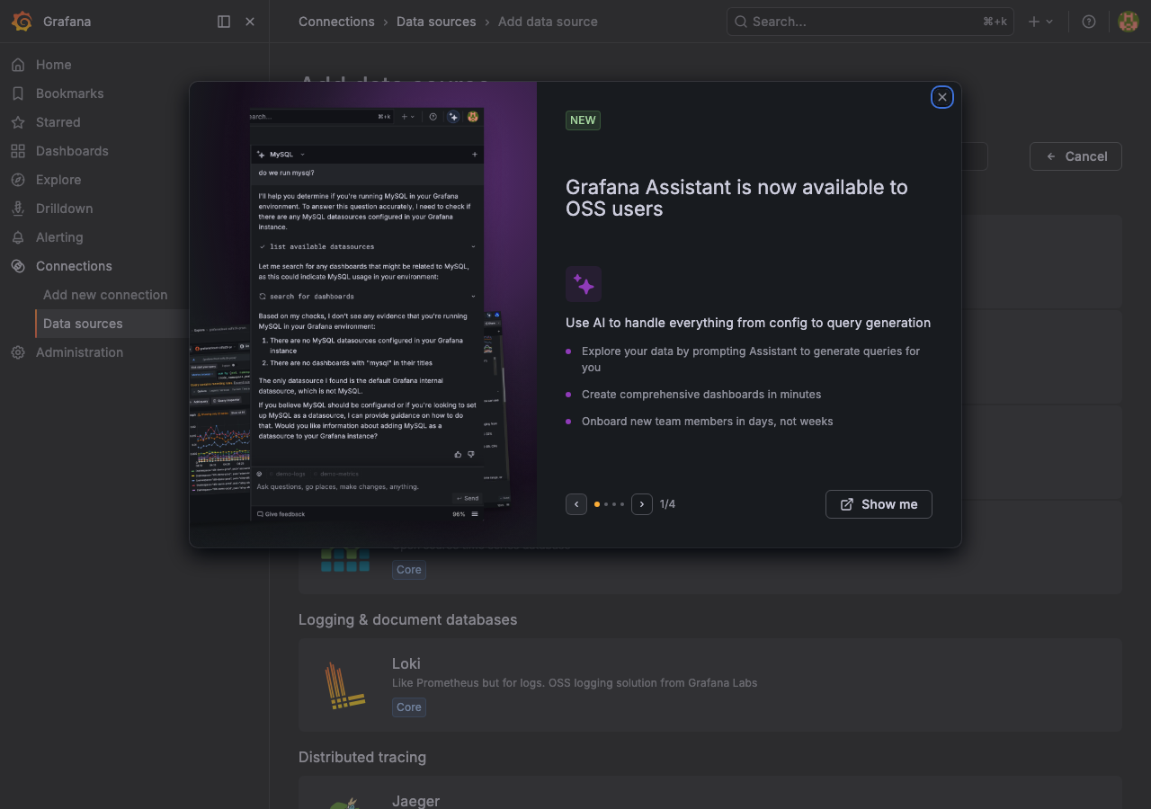 Grafana データソース追加画面(実測)