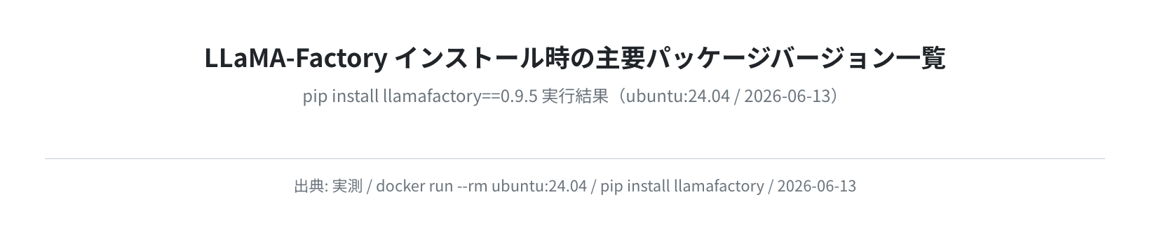 pip install で導入される主要パッケージ一覧（実測）