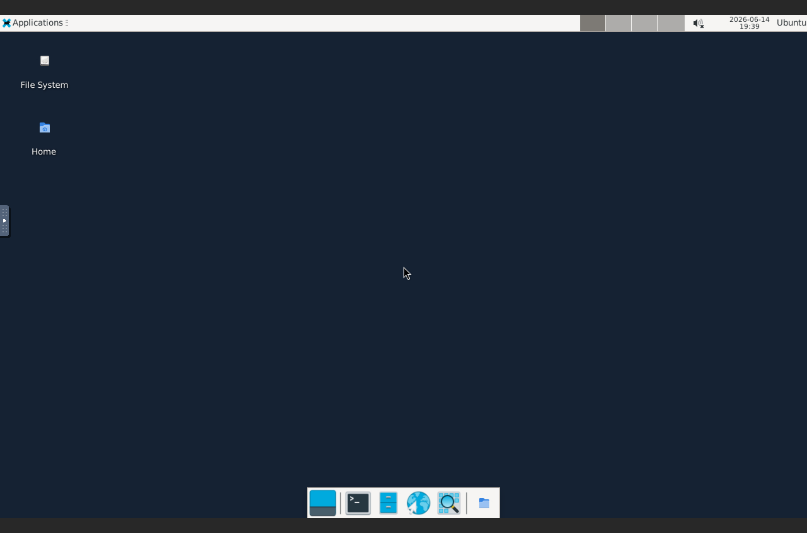 実際に起動した xfce4 デスクトップ(Ubuntu 24.04・VNC/noVNC 経由で実撮影)
