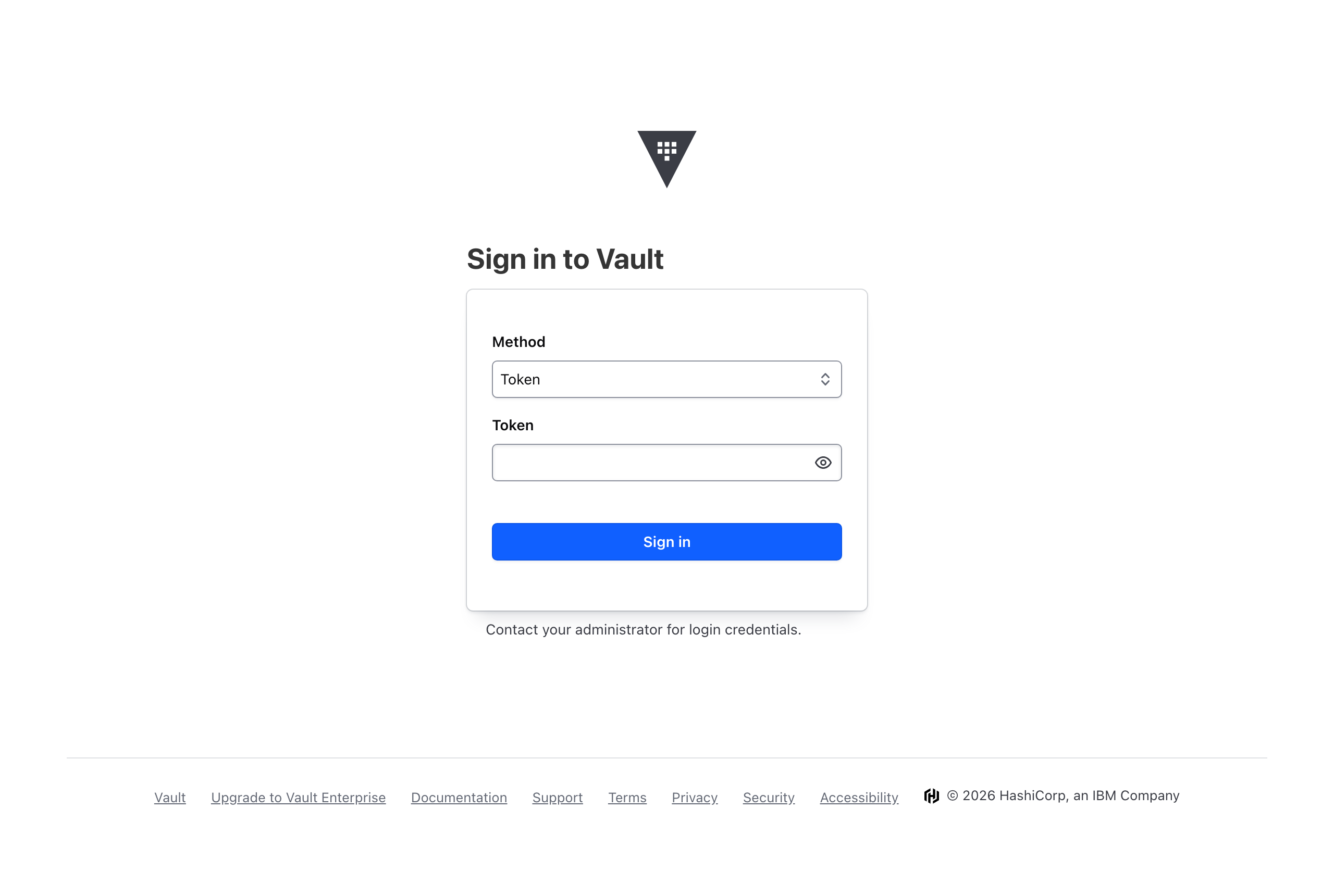 Vault Web UI のログイン画面（スクリーンショット・実測）