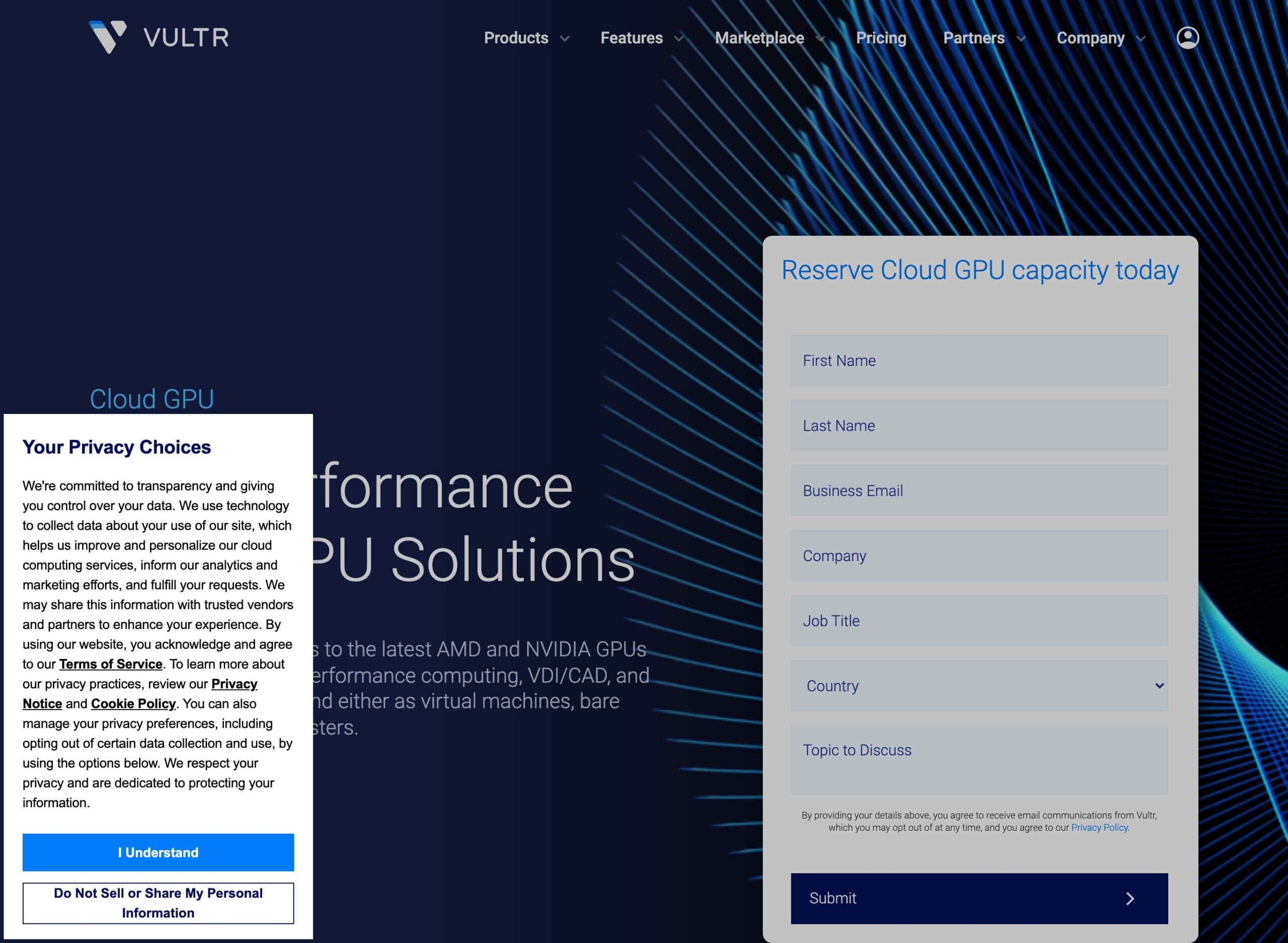 Vultr Cloud GPU 製品ページ(Playwright実撮影 2026-06-14)