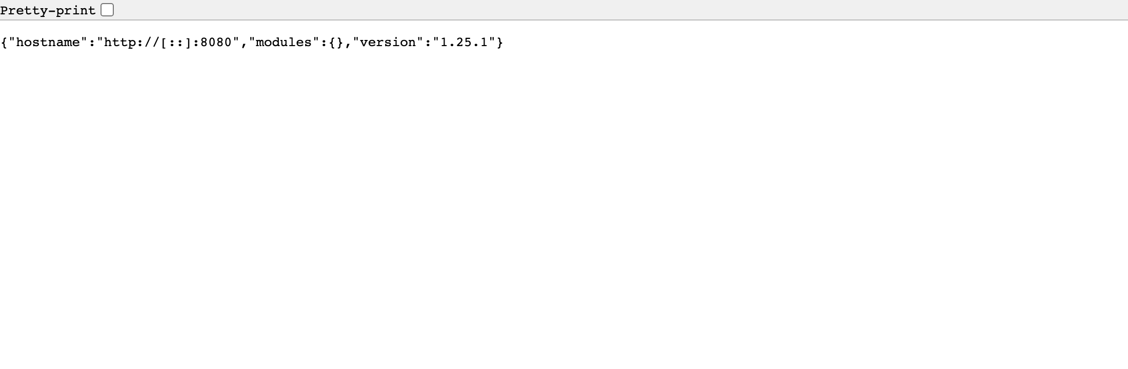ブラウザで /v1/meta を開いた実画面(version 1.25.1 を表示)