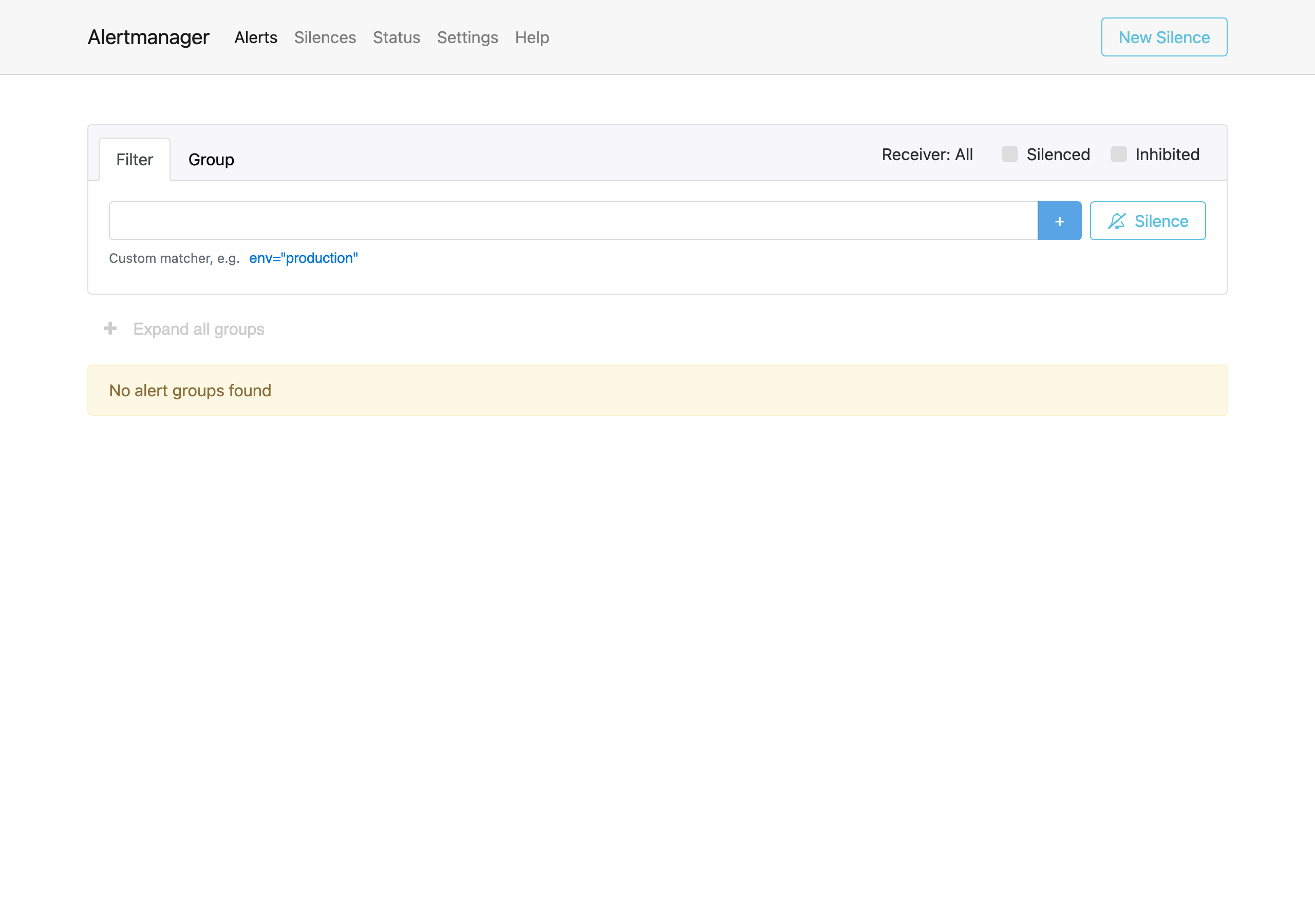 AlertManager WebUI アラート一覧ページ（Playwright実撮影）