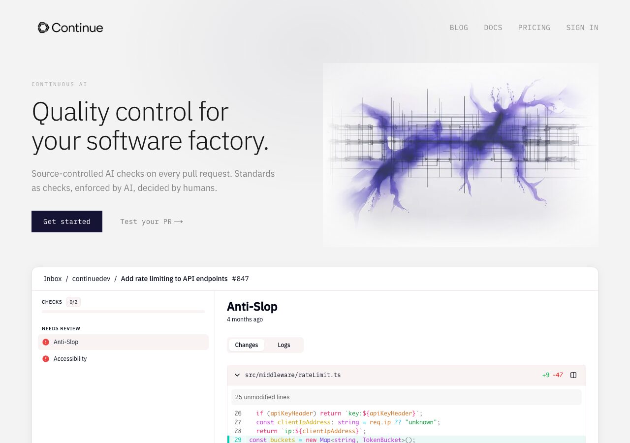 Continue.dev 公式サイト