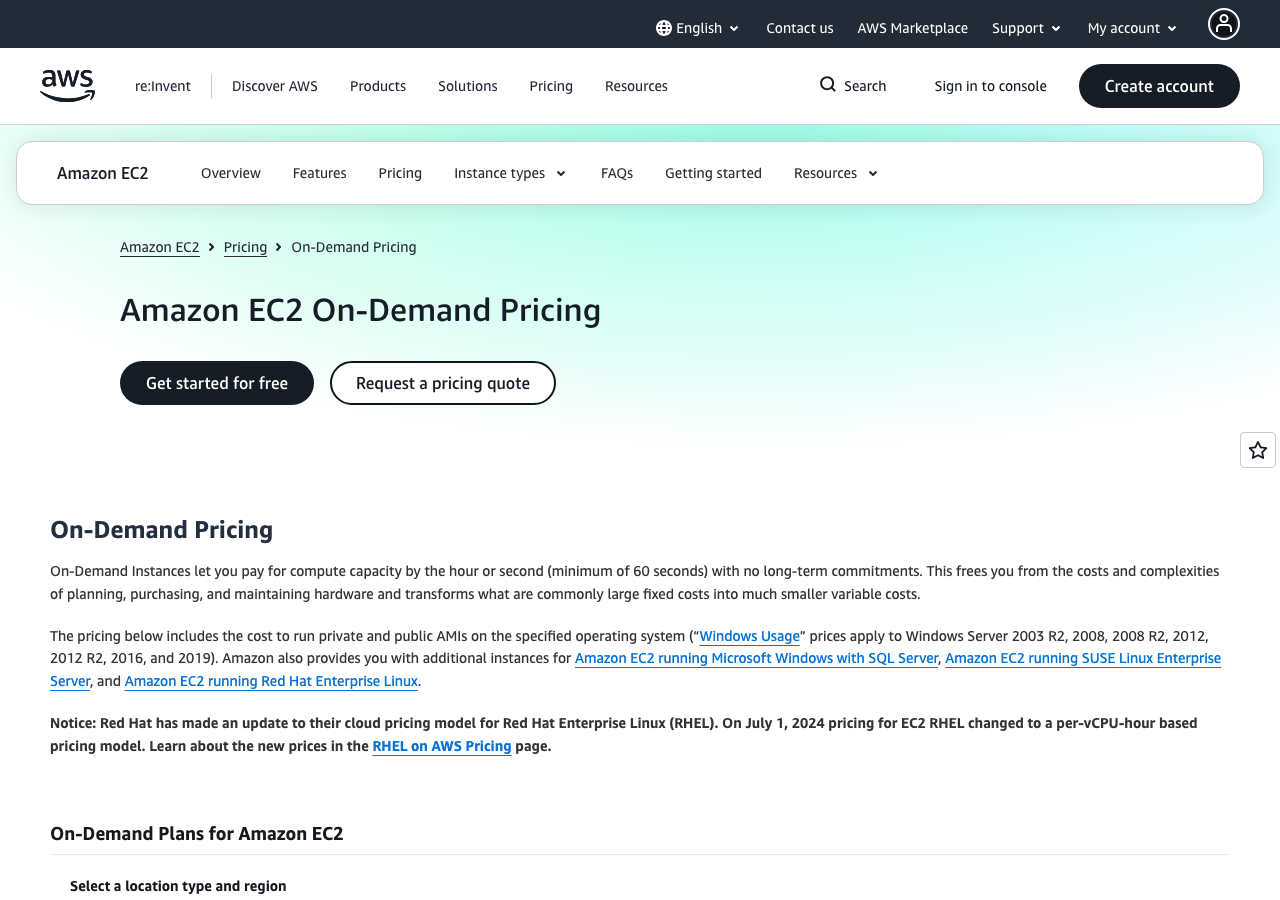 AWS EC2 オンデマンド料金ページ(Playwright実撮影)