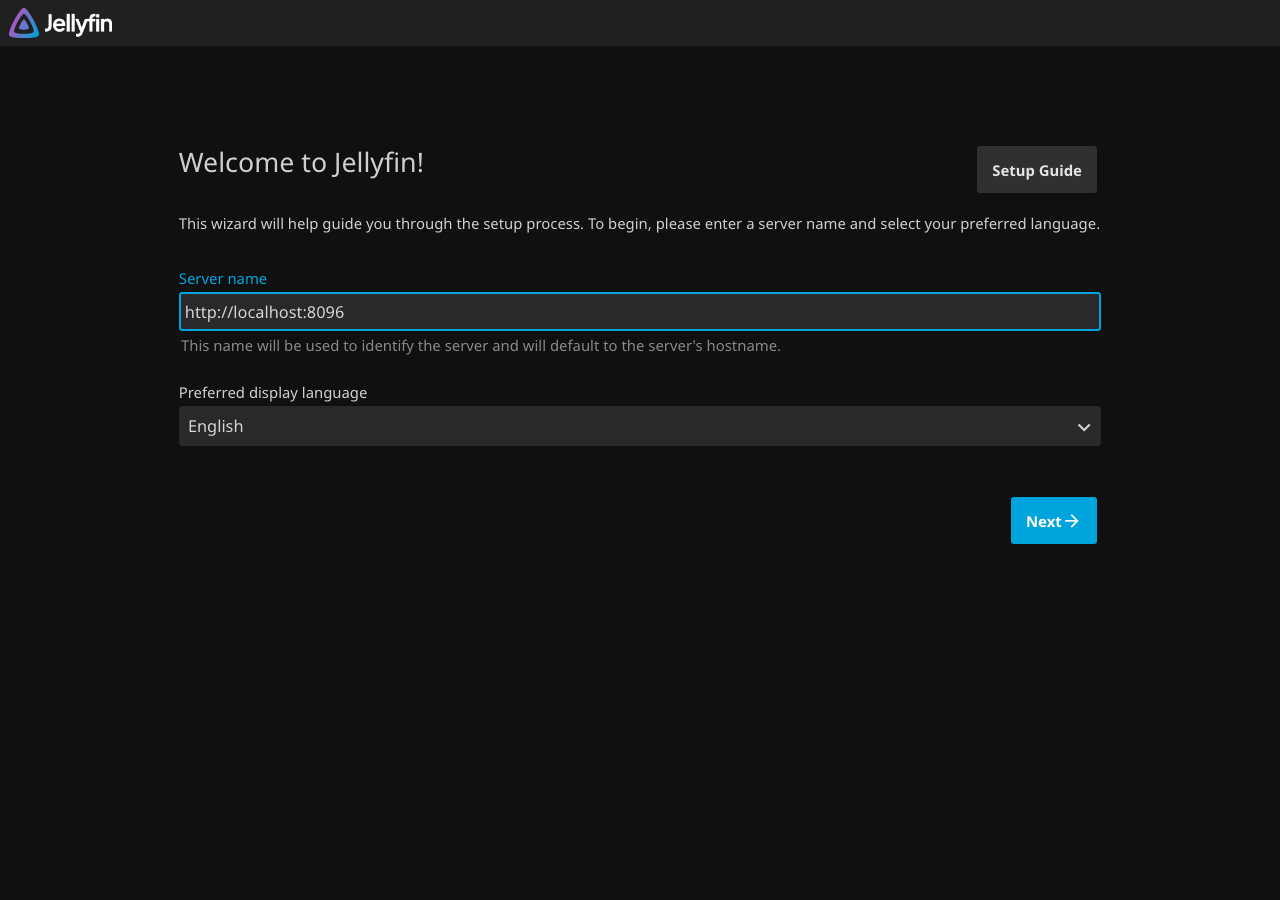 Jellyfinダッシュボード設定画面(実測)