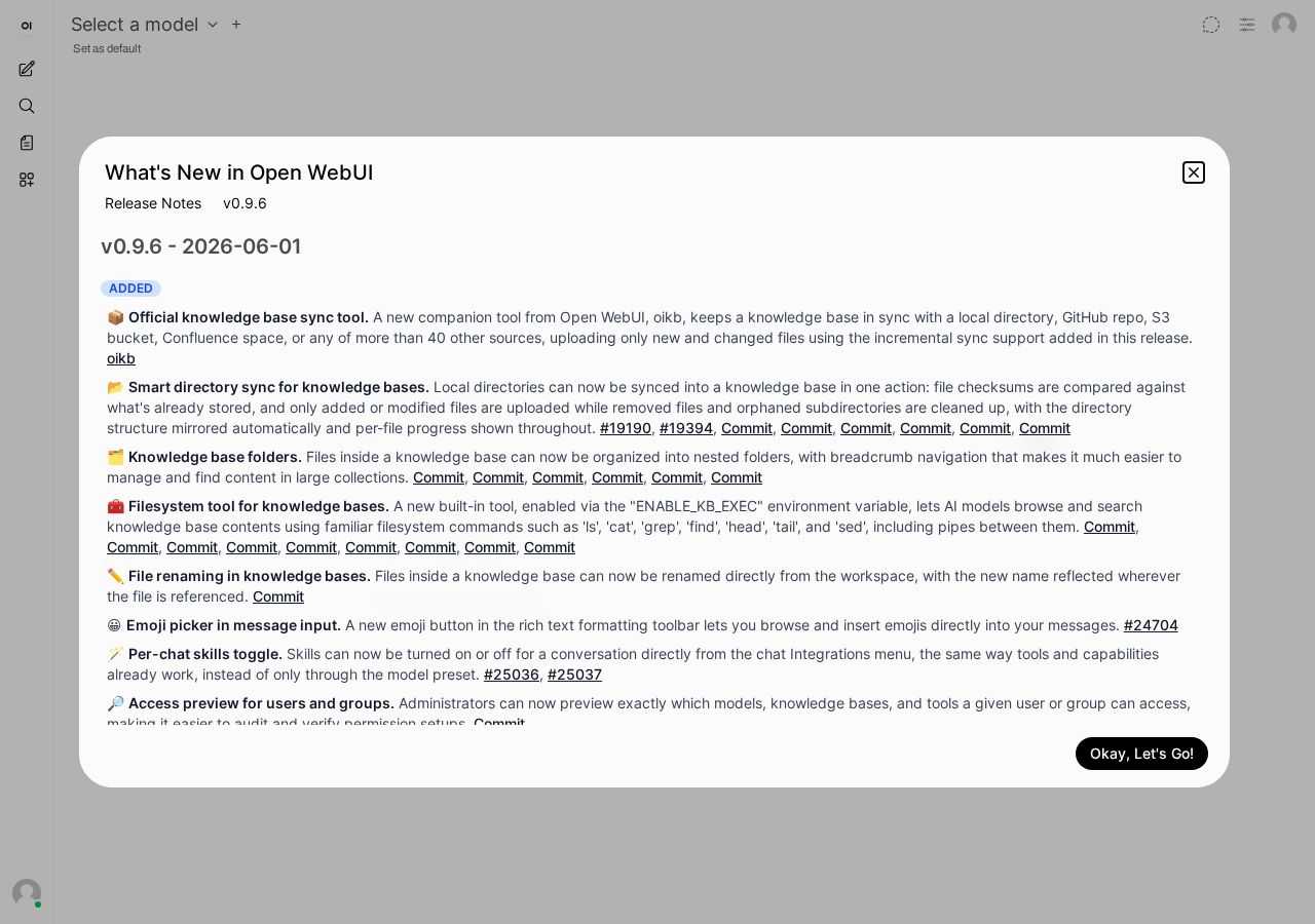 Open WebUI ダッシュボード画面(Playwright 実測)
