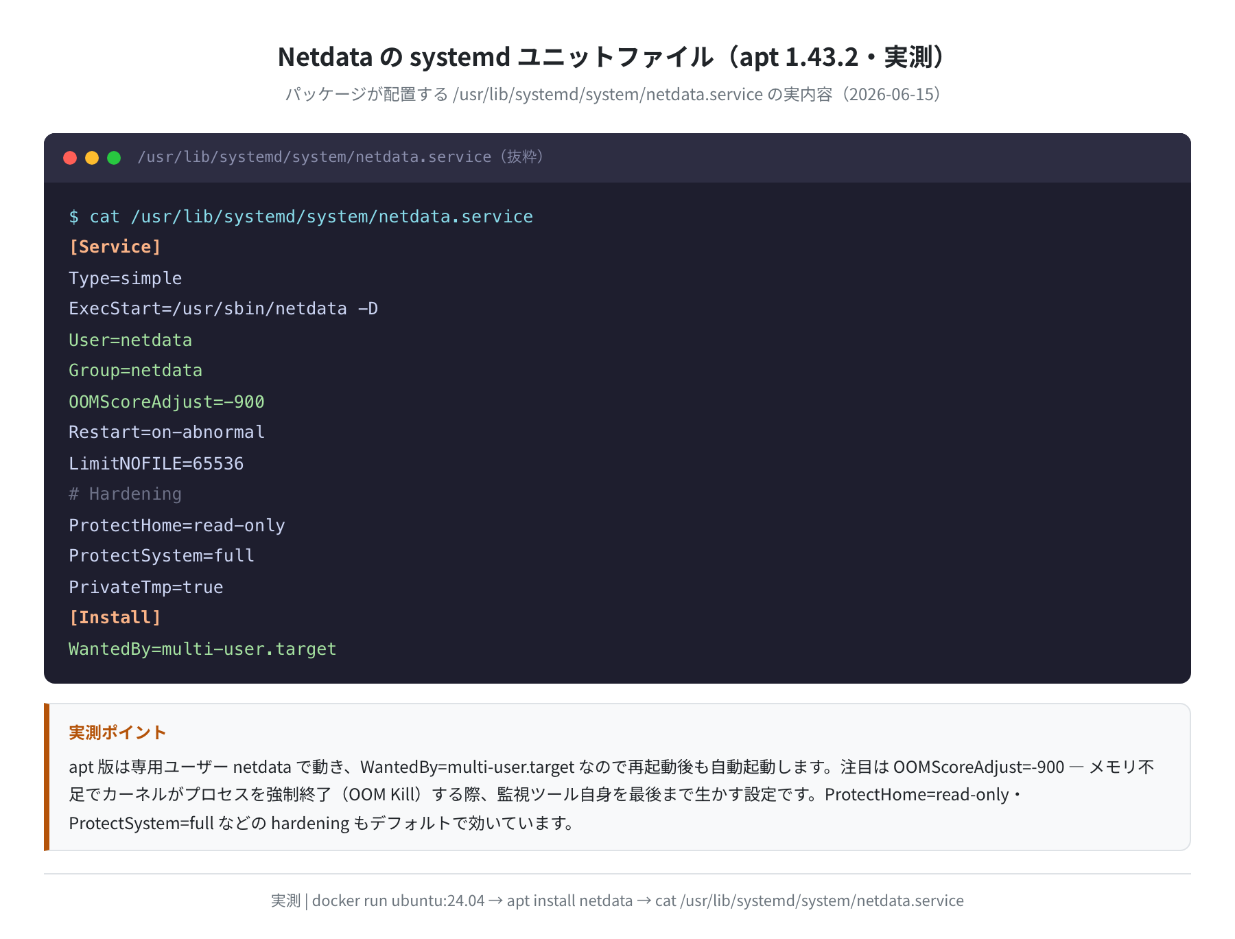 Netdata systemdユニットファイル(実測)
