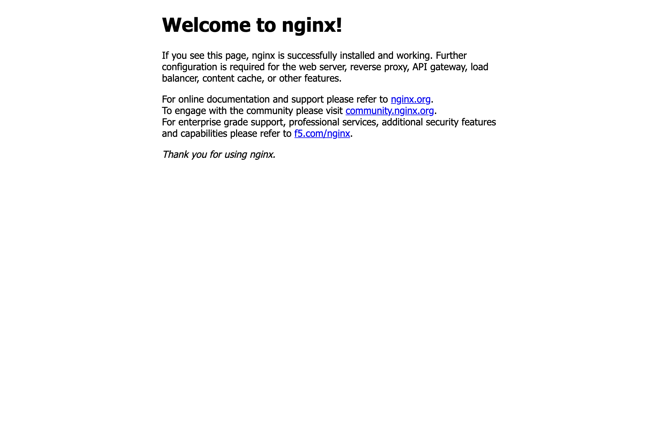 nginx デフォルトウェルカムページ(Playwright 実撮影)