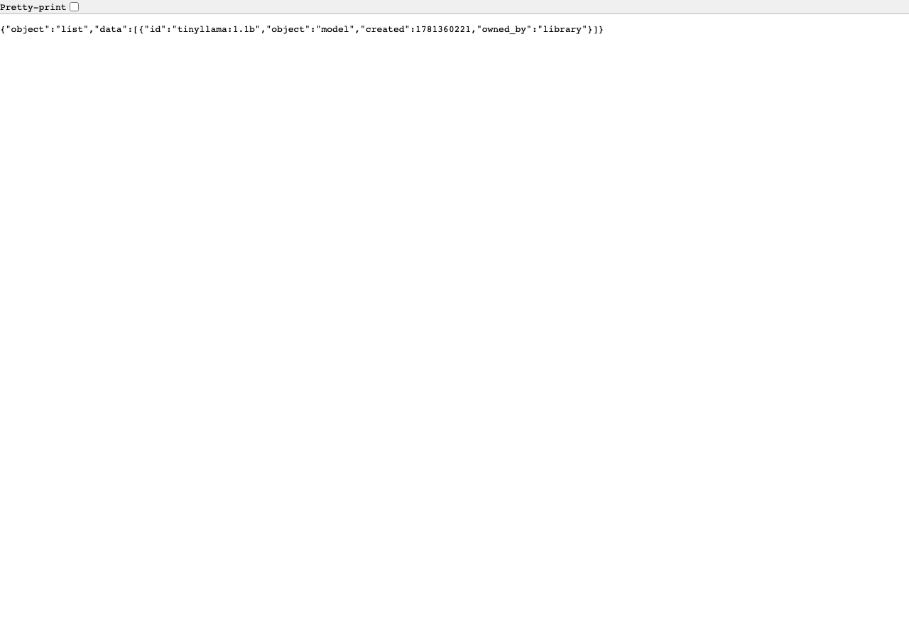 /v1/modelsのJSONレスポンス（Ollama 0.30.8実測）