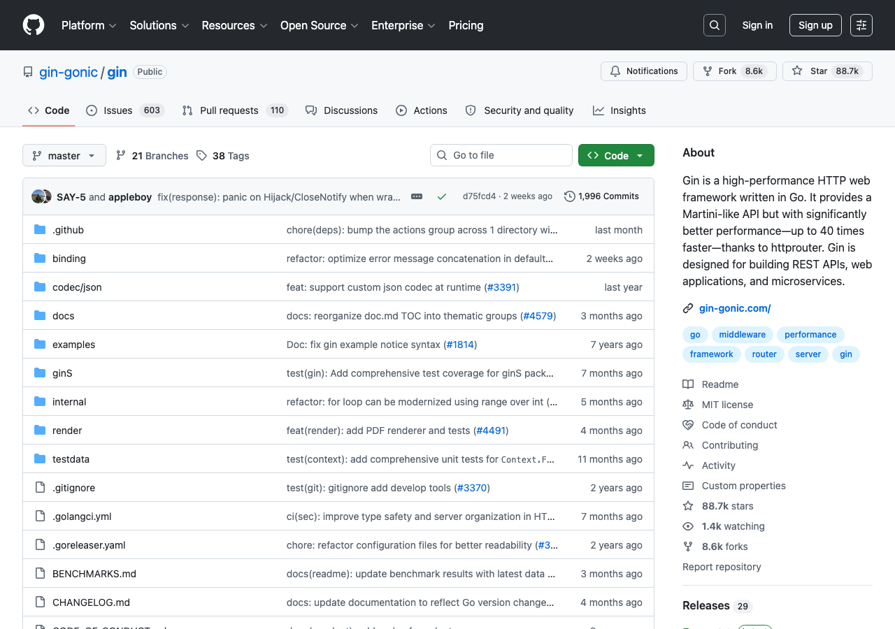gin-gonic/gin GitHub リポジトリ(Playwright 実撮影 2026-06-14)