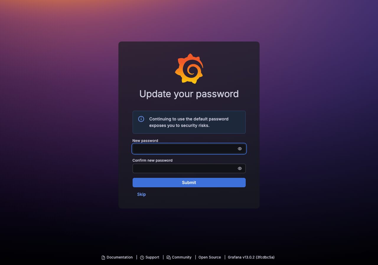 Grafana ダッシュボード(ログイン後・実撮影)