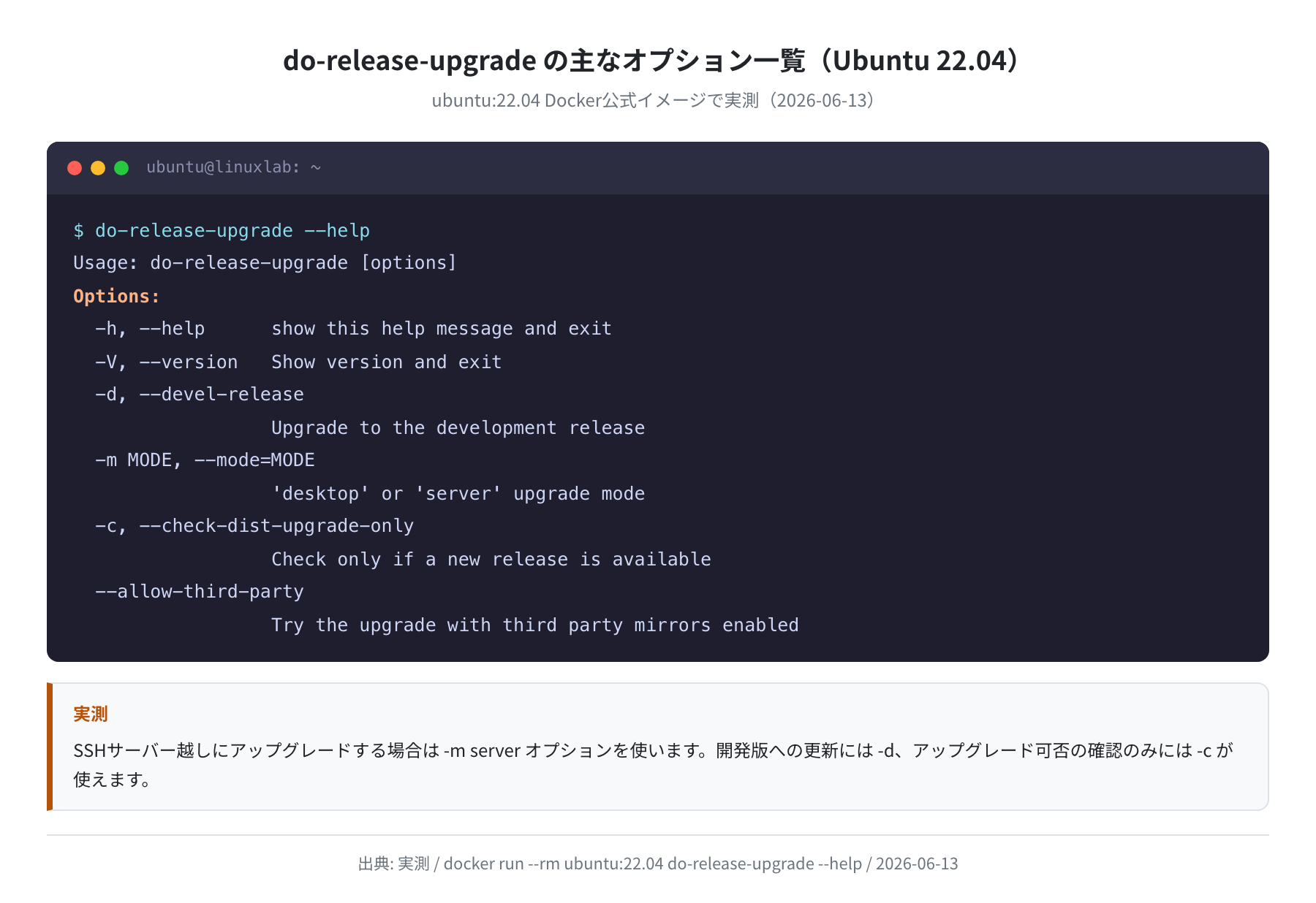 do-release-upgrade --help の出力(Ubuntu 22.04、実測)