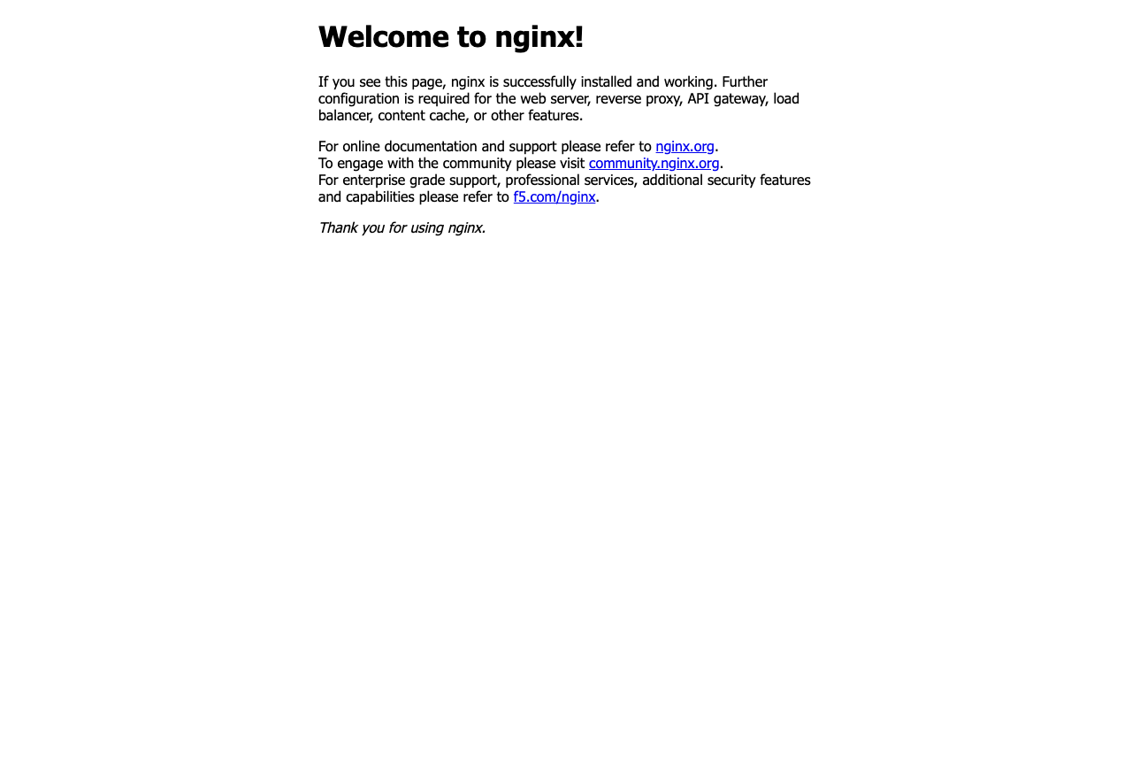 起動した nginx コンテナのウェルカムページ(Playwright実スクリーンショット・実測)