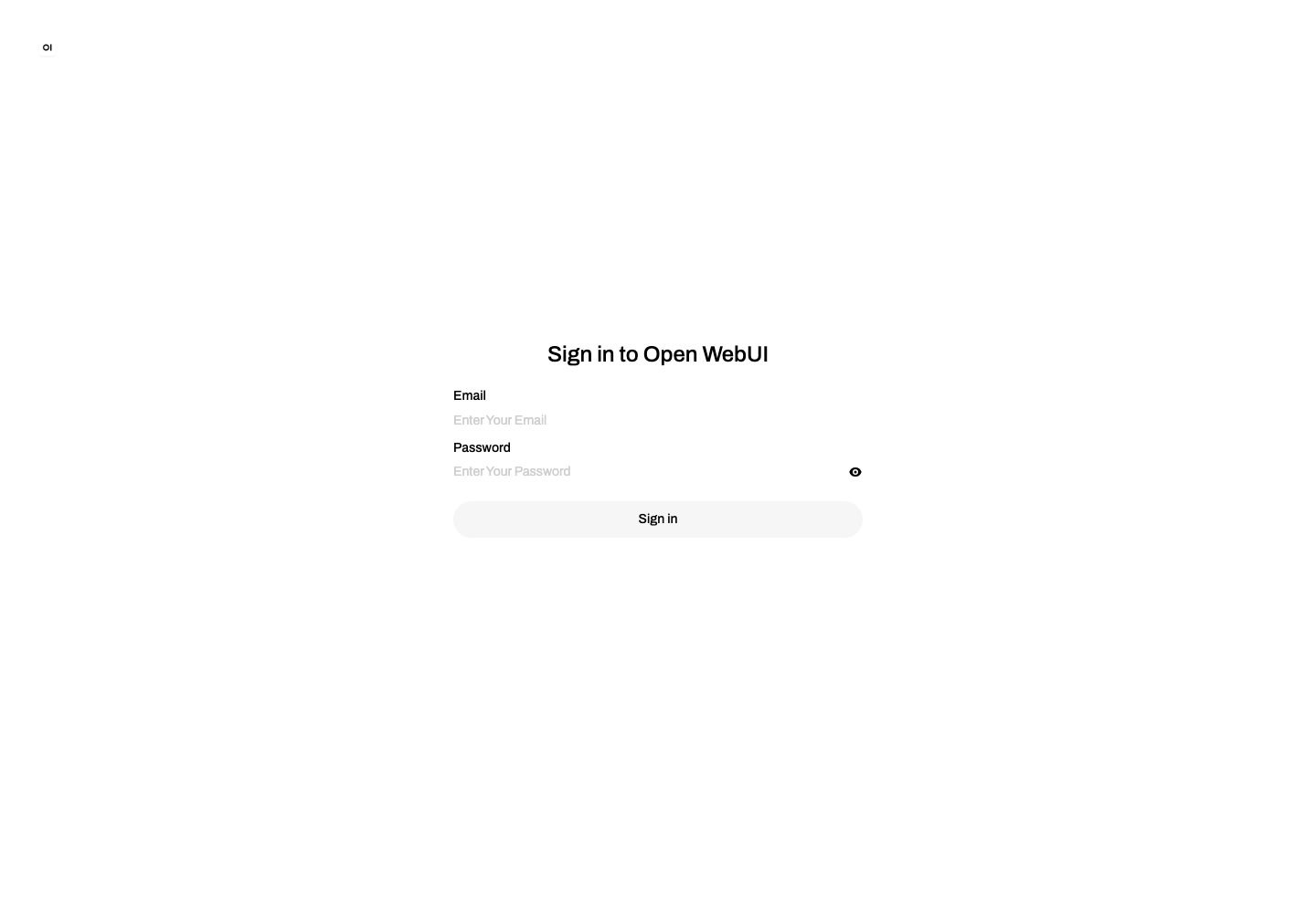 Open WebUI 初回アクセス（サインイン画面）