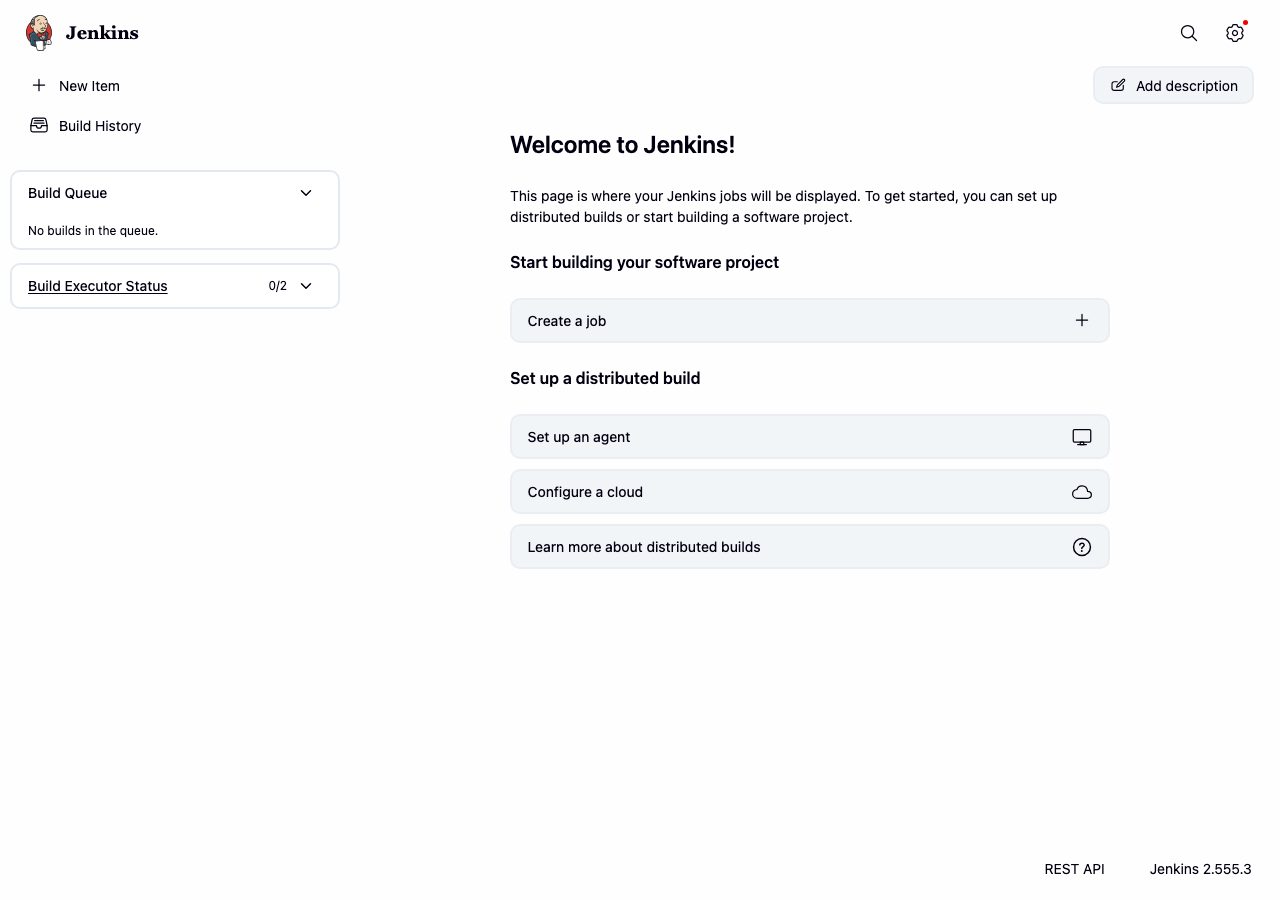 Jenkins 2.555.3 ダッシュボード(実画面・2026-06-13 撮影)