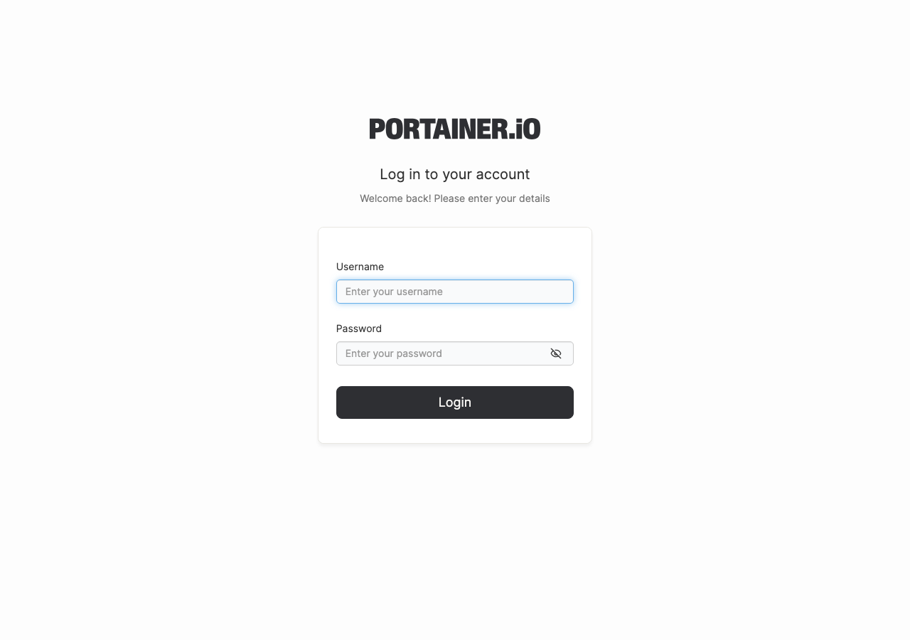 Portainer ログイン画面
